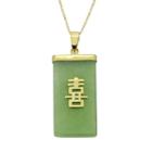 Jade 10k Gold Happiness Chinese Symbol Pendant Necklace, Women's, Size: 18, Green