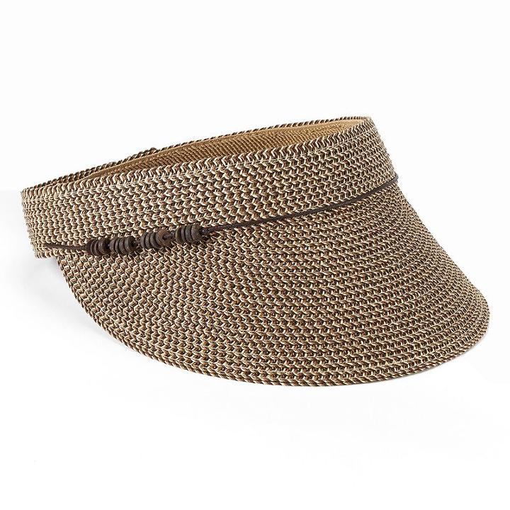 Croft & Barrow&reg; Packable Beaded Visor, Brown