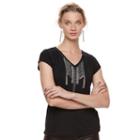 Women's Rock & Republic&reg; Embellished Tassel Tee, Size: Small, Black