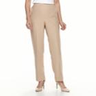 Women's Alfred Dunner Studio Pull-on Flat Front Pants, Size: 16, Lt Beige