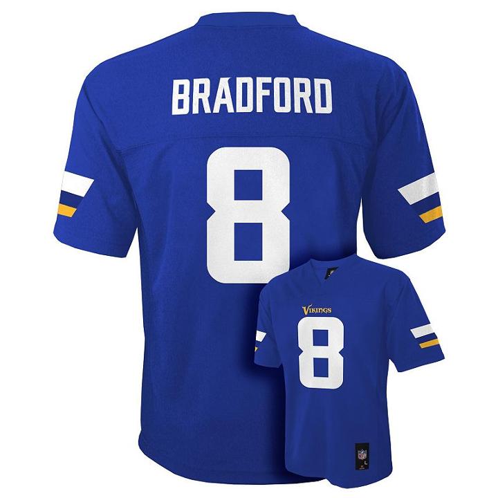 Boys 8-20 Minnesota Vikings Sam Bradford Replica Jersey, Boy's, Size: L(14/16), Purple