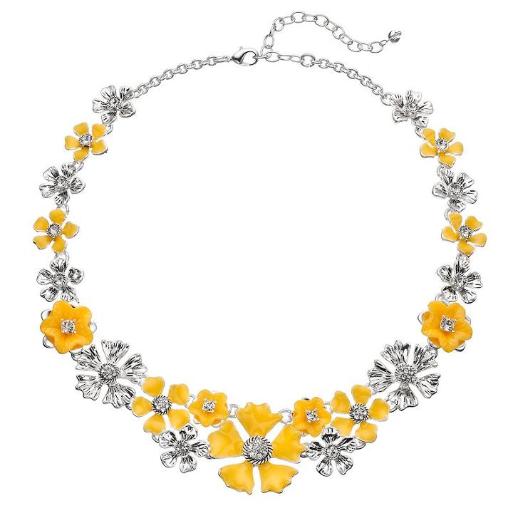 Napier Flower Statement Necklace, Women's, Yellow