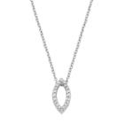 Boston Bay Diamonds 14k White Gold 1/8 Carat T.w. Diamond Marquise Pendant Necklace, Women's, Size: 18