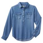 Girls 7-16 Mudd&reg; High-low Popover Chambray Shirt, Girl's, Size: 10, Med Blue
