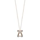 10k Rose Gold 1/10 Carat T.w. Black & White Diamond Teddy Bear Pendant Necklace, Women's, Size: 18