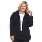 Plus Size Croft & Barrow&reg; Essential Open-front Cardigan, Women's, Size: 1xl, Blue