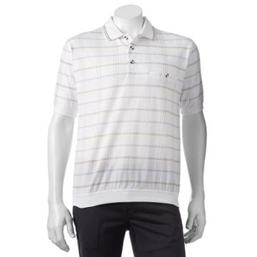 Men's Safe Harbor Grid Banded-bottom Polo, Size: Xl, White
