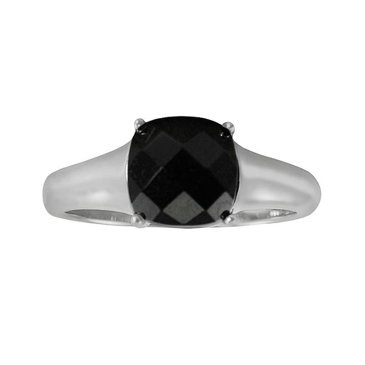 Sterling Silver Onyx Ring, Women's, Size: 8, Black