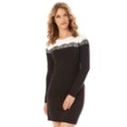 Women's Apt. 9&reg; Lace Sweater Dress, Size: Xl, Ivory Black