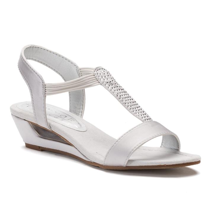 New York Transit Add Me Women's Strappy Wedge Sandals, Size: Medium (11), Light Grey