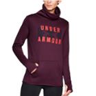 Women's Under Armour Fleece Wordmark Graphic Funnel-neck Sweatshirt, Size: Large, Brown Over