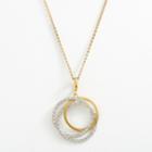 Amore By Simone I. Smith 18k Gold Over Silver And Sterling Silver Crystal Love Knot Pendant, Women's, White