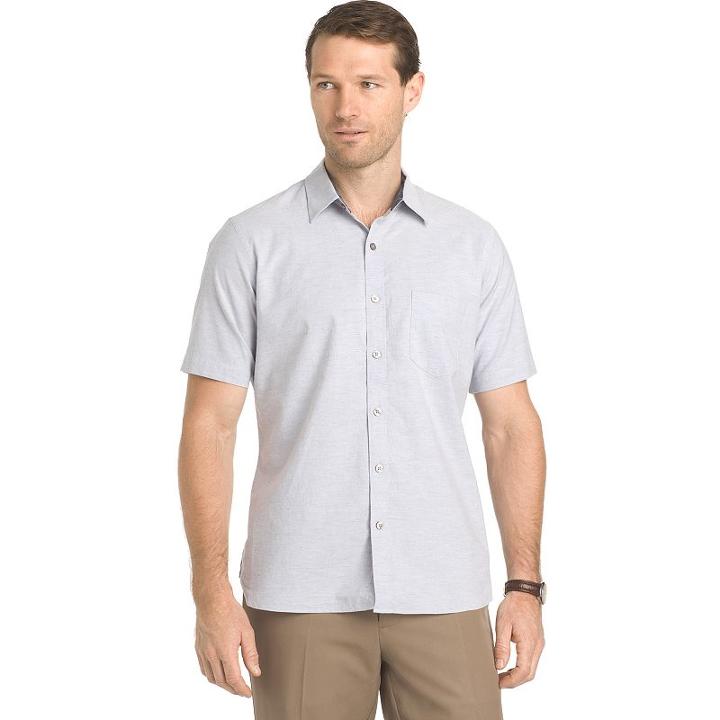 Men's Van Heusen Regular-fit Never Tuck Button-down Shirt, Size: Large, Blue Other