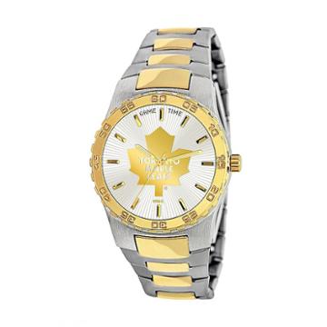Game Time Executive Series Toronto Maple Leafs Two Tone Stainless Steel Watch - Nhl-exe-tor - Men, Multicolor