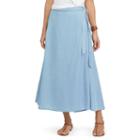 Petite Chaps Wrap Maxi Skirt, Women's, Size: S Petite, Blue