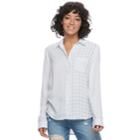 Juniors' So&reg; Print Shirt, Teens, Size: Medium, Blue