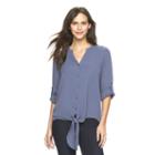 Women's Apt. 9&reg; Textured High-low Blouse, Size: Xs, Blue