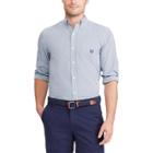 Men's Chaps Classic-fit Patterned Stretch Easy Care Button-down Shirt, Size: Medium, Blue