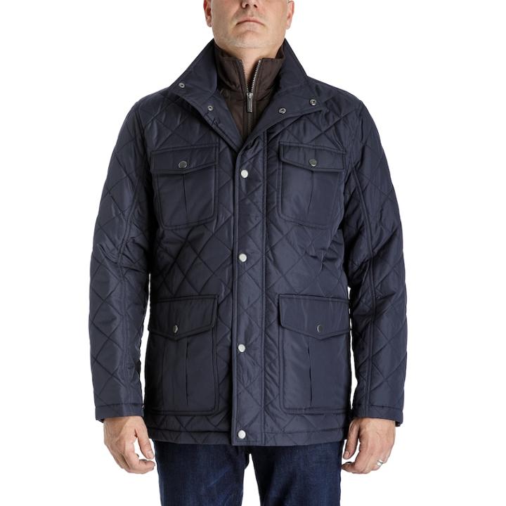 Men's Towne By London Fog Regular-fit Quilted Field Coat, Size: Medium, Blue (navy)