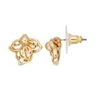 Dana Buchman Layered Flower Nickel Free Drop Earrings, Women's, Gold