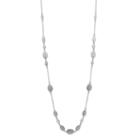 Napier Long Hammered Oval Disc Necklace, Women's, Silver