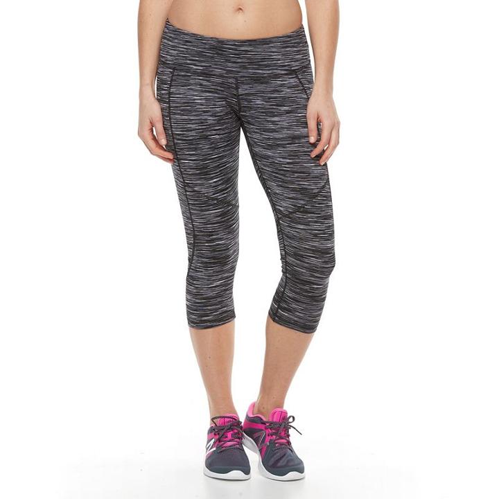 Petite Tek Gear&reg; Space-dyed Capris, Women's, Size: M Petite, Black