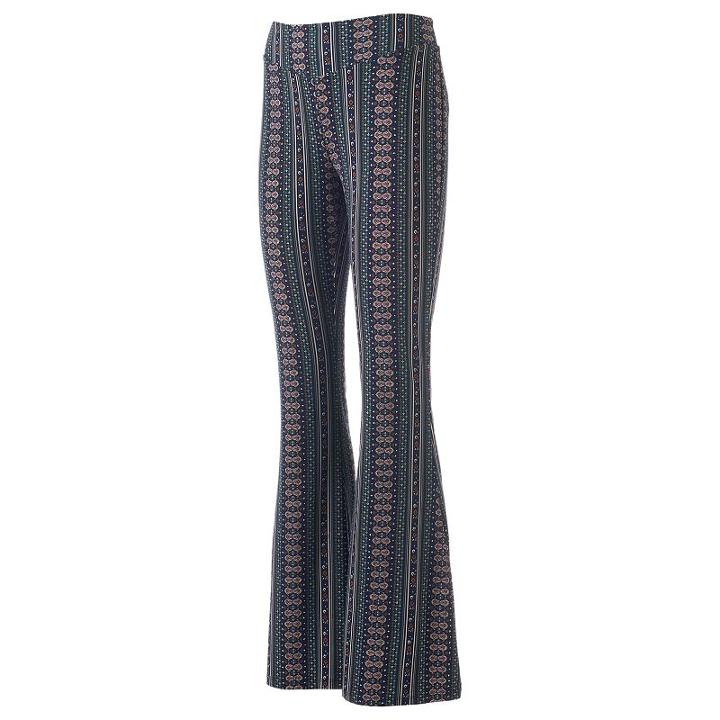 Juniors' About A Girl V-yoke Flare Pants, Size: Medium, Blue (navy)