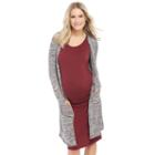 Maternity Oh Baby By Motherhood&trade; Marled Long Cardigan, Women's, Size: Xl, Grey (charcoal)