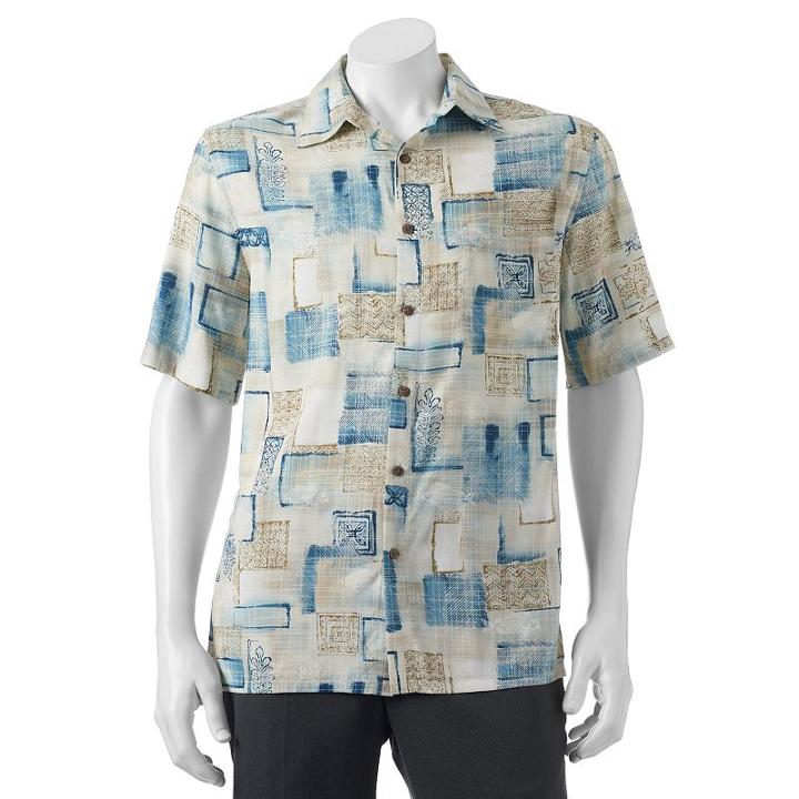 Big & Tall Batik Bay Classic-fit Tropical Button-down Shirt, Men's, Size: 4xb, Natural