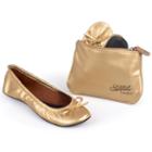 Sidekicks Side Women's Foldable Ballet Flats, Girl's, Size: 5-6, Yellow