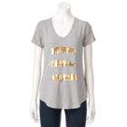 Apt. 9, Women's &reg; V-neck Graphic Tee, Size: Xs, Black