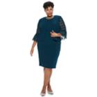 Plus Size Maya Brooke Embellished Sheath Dress & Lace Jacket Set, Women's, Size: 18 W, Green