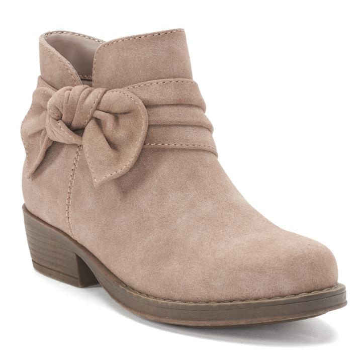 So&reg; Tricia Girls' Ankle Boots, Size: 1, Beig/green (beig/khaki)