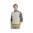 Men's Arrow Classic-fit Colorblock Fleece Sweater, Size: Xxl, Lt Beige