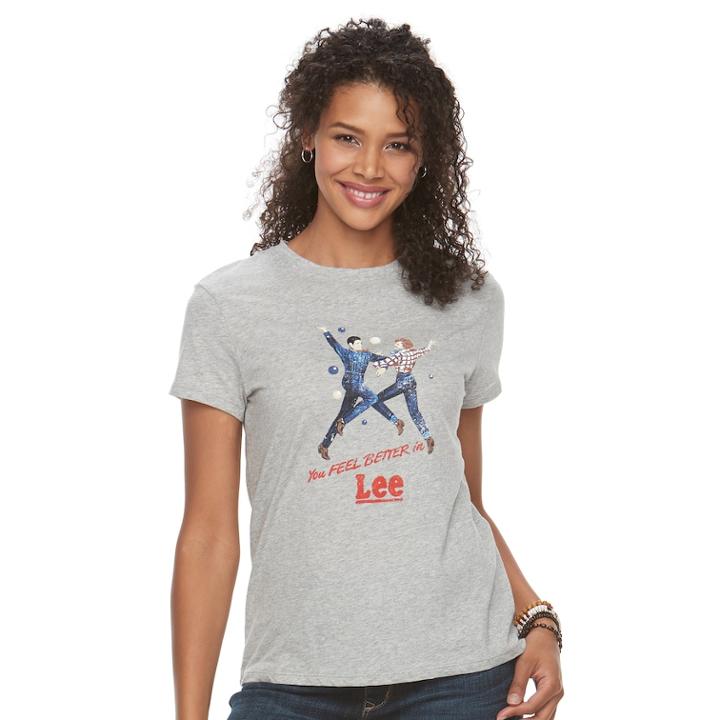 Women's Lee Dancers Logo Tee, Size: Medium, Grey