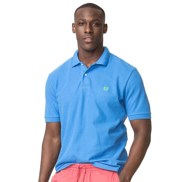 Men's Chaps Stretch Solid Pique Polo, Size: Small, Blue