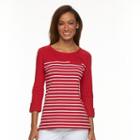 Women's Croft & Barrow&reg; Roll-cuff Tee, Size: Xxl, Med Red