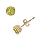 14k Gold Peridot Stud Earrings, Women's, Green