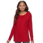Women's Sonoma Goods For Life&trade; Lattice Sweater, Size: Xxl, Dark Red