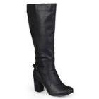 Journee Collection Carver Women's High Heel Boots, Size: 10 Wc, Black