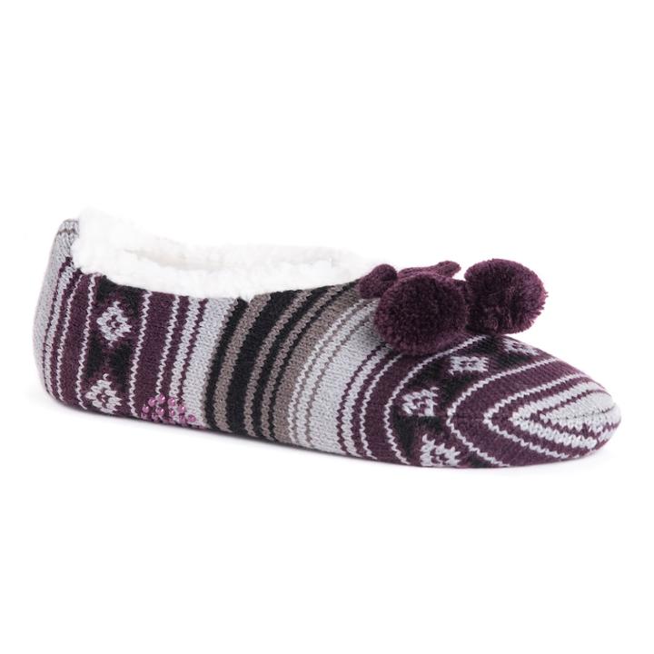 Women's Muk Luks Knit Ballet Slippers, Size: L-xl, Purple