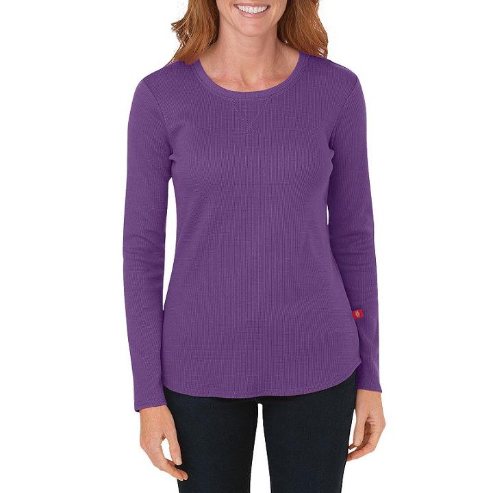 Dickies Thermal Crewneck Tee - Women's, Size: Small, Med Purple