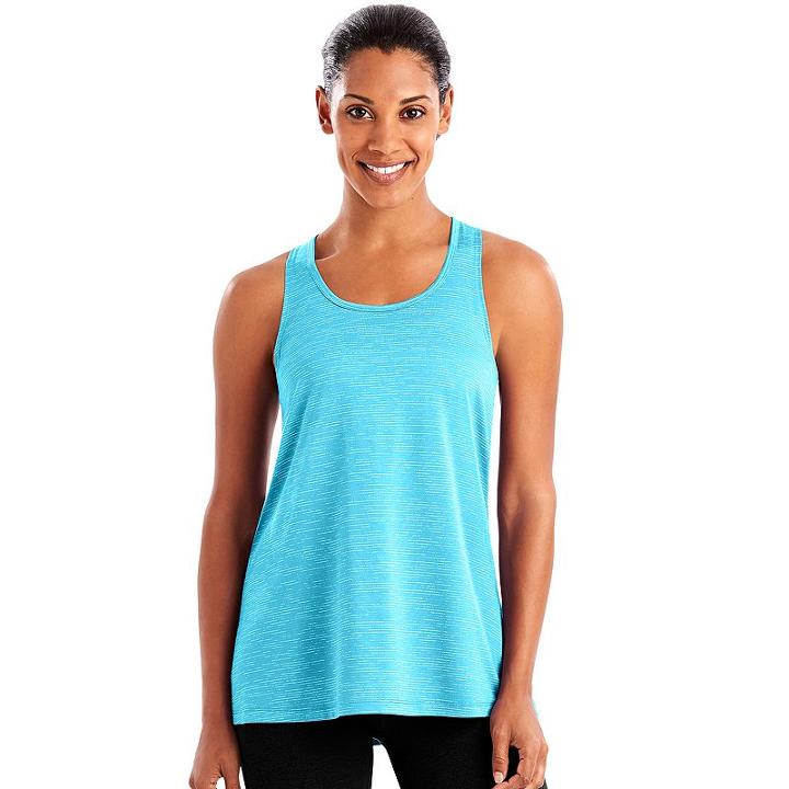 Women's Champion Twist Open Back Tank Top, Size: Medium, Turquoise/blue (turq/aqua)