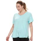 Plus Size Tek Gear&reg; Criss Cross Tee, Women's, Size: 1xl, Turquoise/blue (turq/aqua)