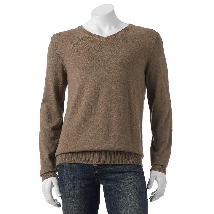Big & Tall Croft & Barrow&reg; Classic-fit 12gg V-neck Sweater, Men's, Size: 3xb, Med Grey