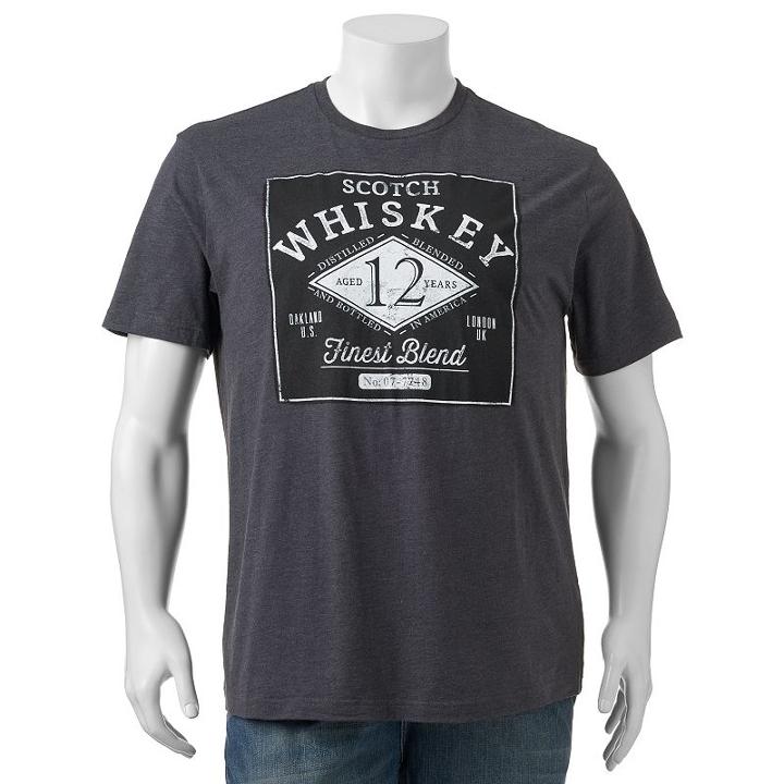Big & Tall Sonoma Goods For Life&trade; Scotch Whiskey Tee, Men's, Size: 2xb, Dark Grey