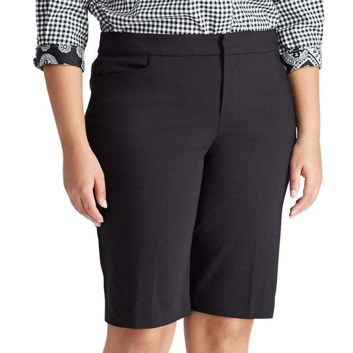 Plus Size Chaps Stretch Cotton-blend Short, Women's, Size: 22 W, Black