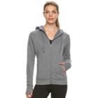 Women's Tek Gear&reg; Full-zip Fleece Hoodie, Size: Large, Med Grey