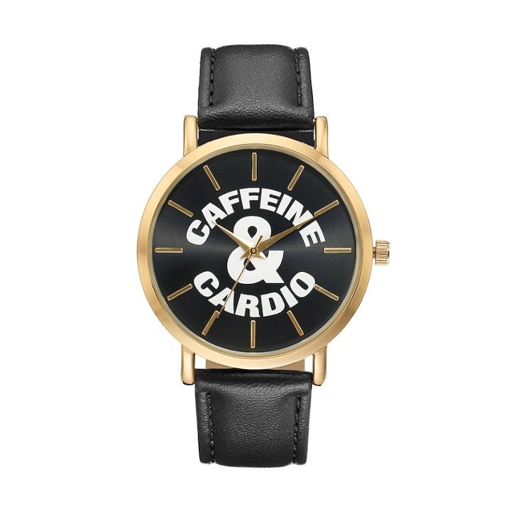 Women's Caffeine & Cardio Watch, Size: Large, Black