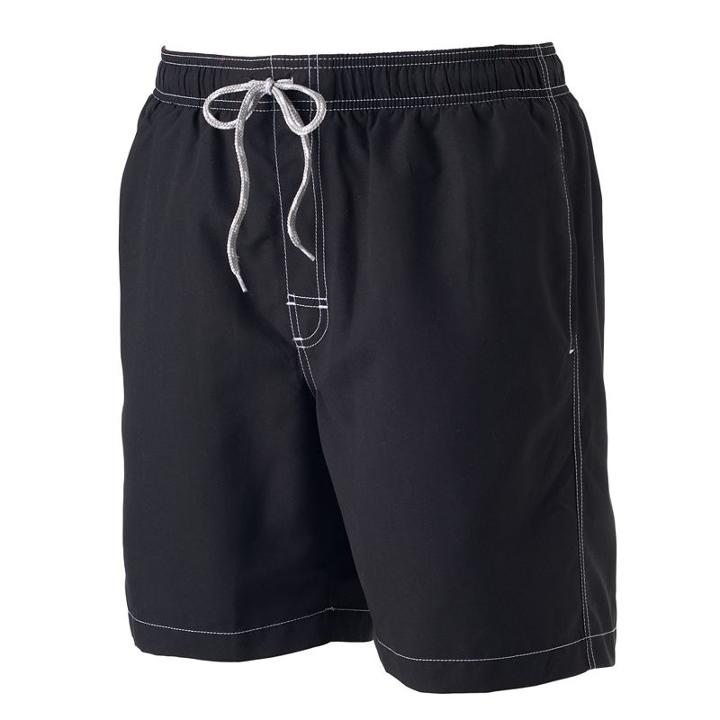 Men's Croft & Barrow&reg; Solid Microfiber Swim Trunks, Size: Medium, Oxford